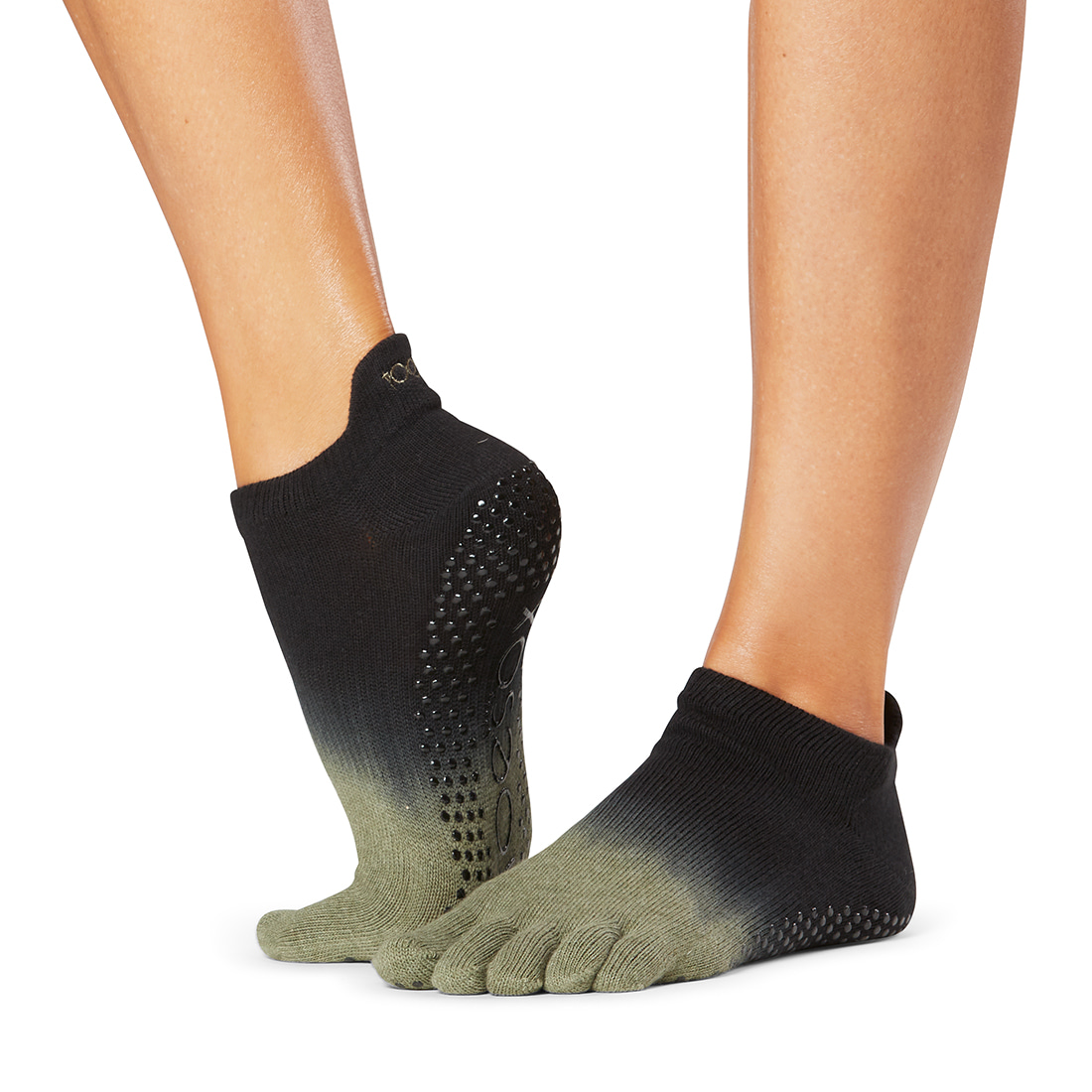 ToeSox Grip F/T Low Rise Olive Ombre