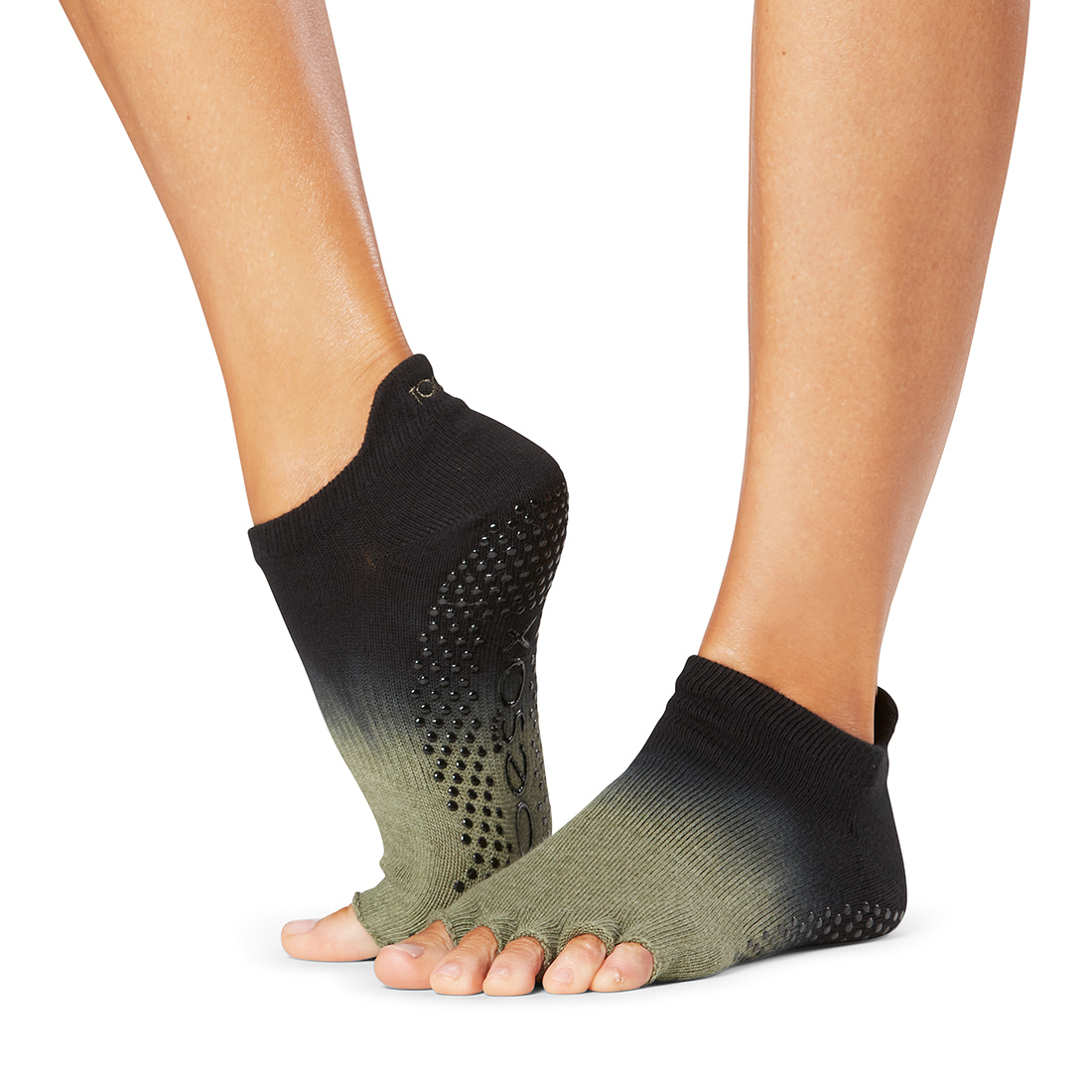 ToeSox Grip H/T Low Rise Olive Ombre